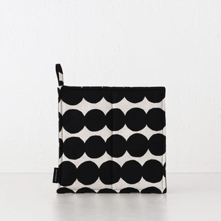 Marimekko  |  Rasymatto Cotton + Linen Pot Holder |  Off White + Black