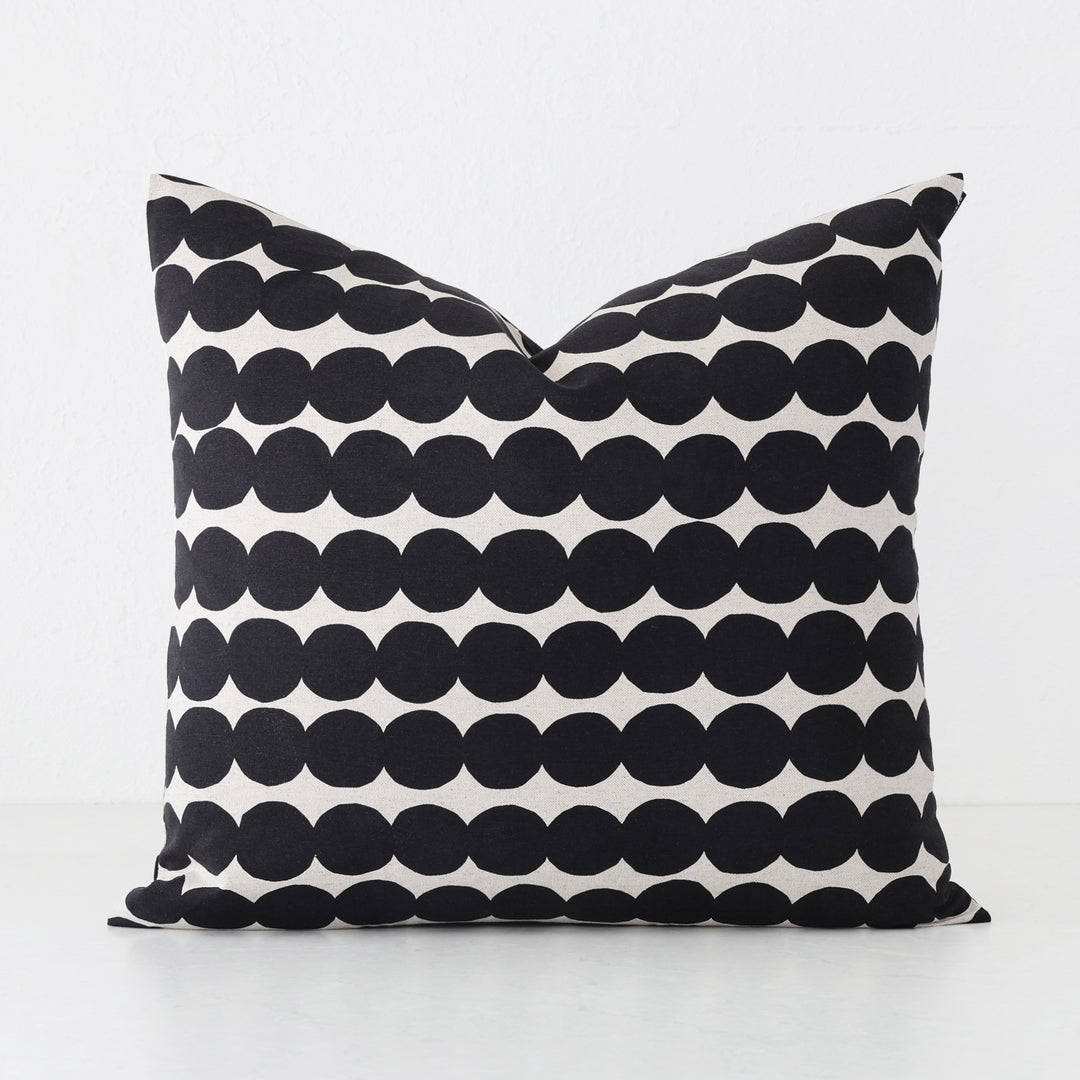 MARIMEKKO  |  RASYMATTO CUSHION  |  50 x 50CM | BLACK + LINEN