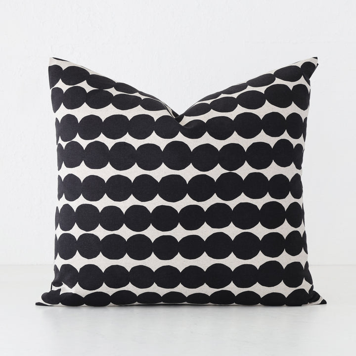MARIMEKKO  |  RASYMATTO CUSHION  |  50 x 50CM | BLACK + LINEN