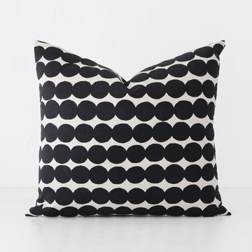 MARIMEKKO  |  RASYMATTO CUSHION  |  50 x 50CM | BLACK + LINEN