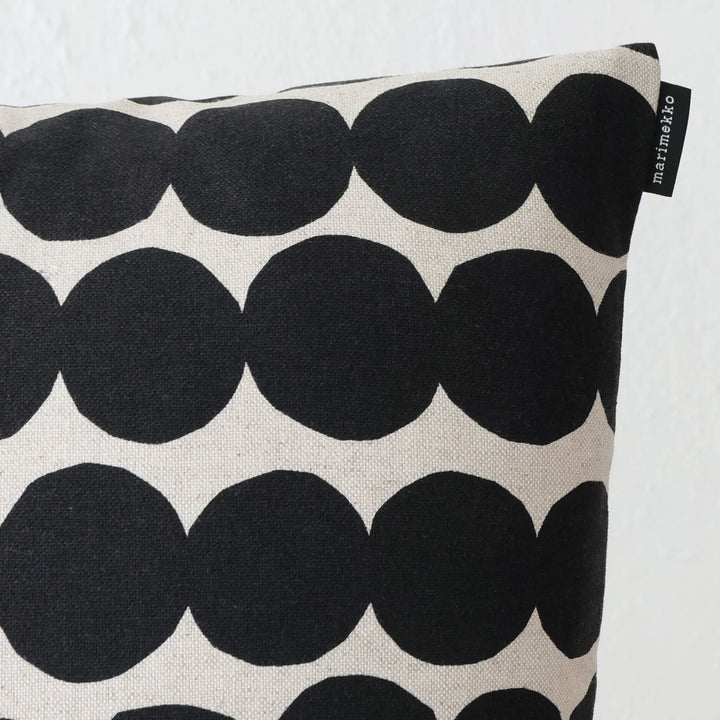 MARIMEKKO  |  RASYMATTO CUSHION  |  50 x 50CM | BLACK + LINEN