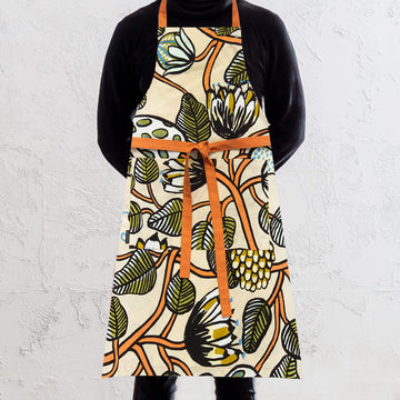 MARIMEKKO  |  TIARA APRON  |  SAND + WARM ORANGE + GREEN