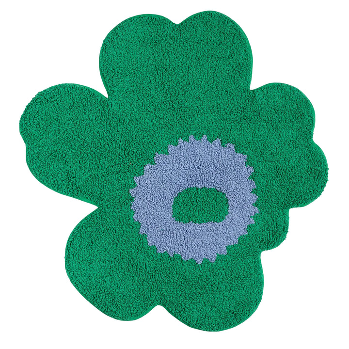 MARIMEKKO  |  UNIKKO BATH  MAT  |  73CM X 74CM  |  EMERALD GREEN + BLUE