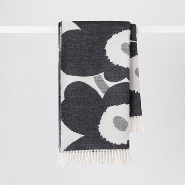 MARIMEKKO  |  UNIKKO BLANKET 130X180CM  |  CHARCOAL + OFF WHITE