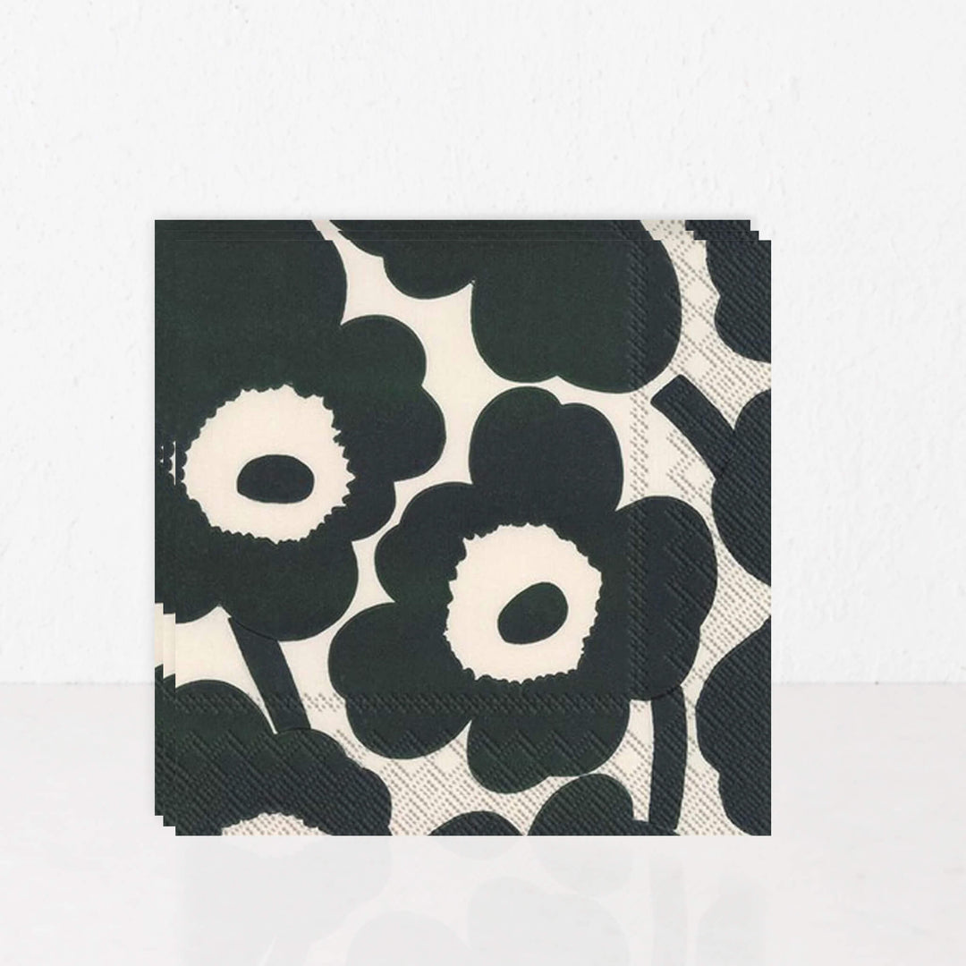 MARIMEKKO  |  UNIKKO PAPER NAPKINS  |  CREAM + DARK GREEN