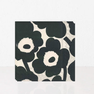MARIMEKKO  |  UNIKKO PAPER NAPKINS  |  CREAM + DARK GREEN