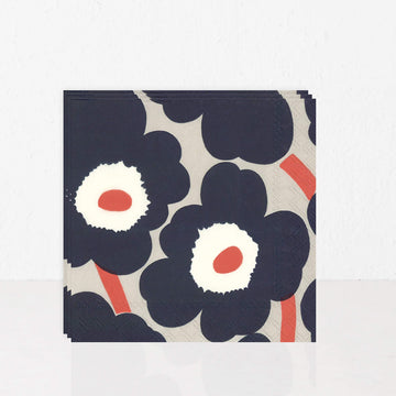 MARIMEKKO  |  UNIKKO PAPER NAPKINS  |  NAVY + ORANGE + LINEN