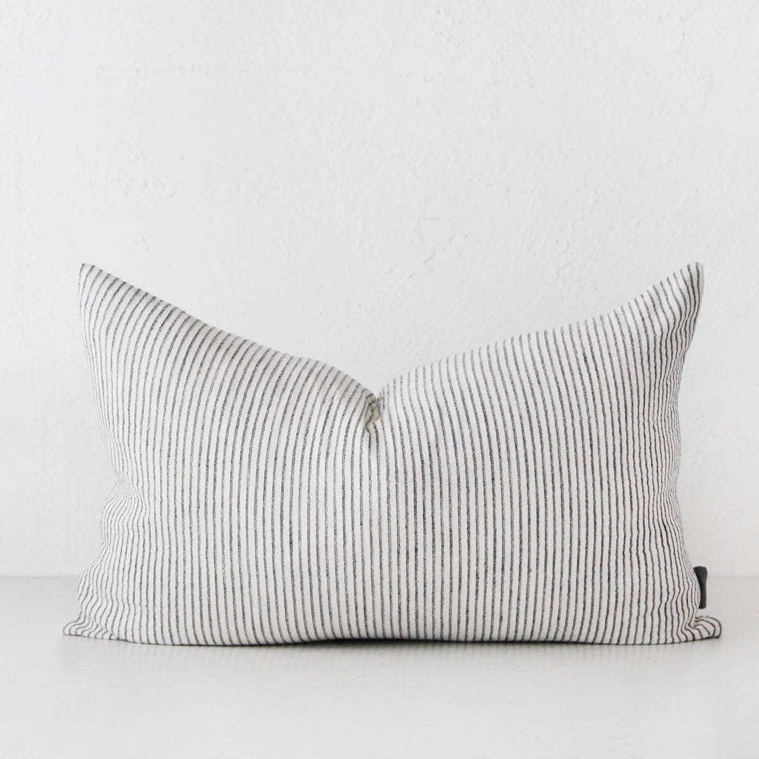 MARINA STRIPE CUSHION  |  WHITE + INK  |  40X60 | 50X50 | 60X60