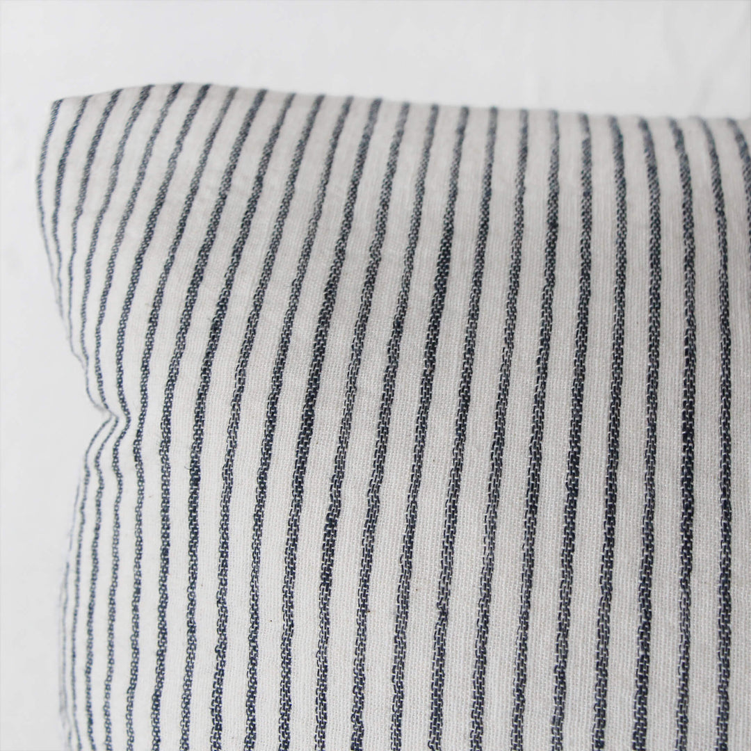 MARINA STRIPE CUSHION BUNDLE X2  |  50 x 50  |  WHITE + INK STRIPE