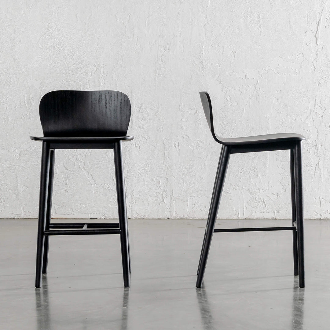 MARKOS BAR CHAIR | BLACK GRAIN