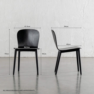 MARKOS DINING CHAIR | BLACK GRAIN | MEASUREMENTS