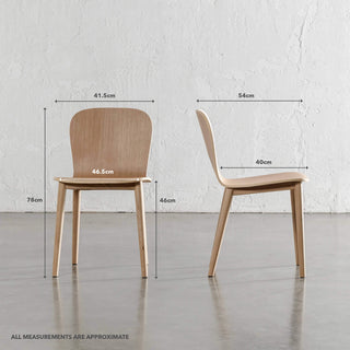 MARKOS DINING CHAIR | NATURAL OAK | MEASUREMENTS