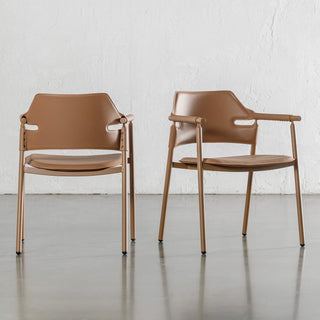 MARTANA VEGAN LEATHER DINING CHAIR  |  SADDLE TAN