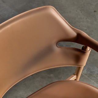 MARTANA VEGAN LEATHER DINING CHAIR  |  SADDLE TAN