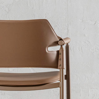 MARTANA VEGAN LEATHER DINING CHAIR  |  SADDLE TAN