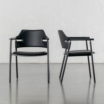 MARTANA VEGAN LEATHER DINING CHAIR  |  NOIR BLACK