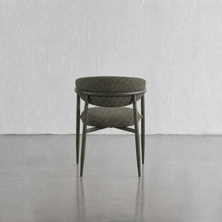 MAUBEC FABRIC DINING CHAIR  |  BANKSIA LEAF GREEN + GREEN FRAME