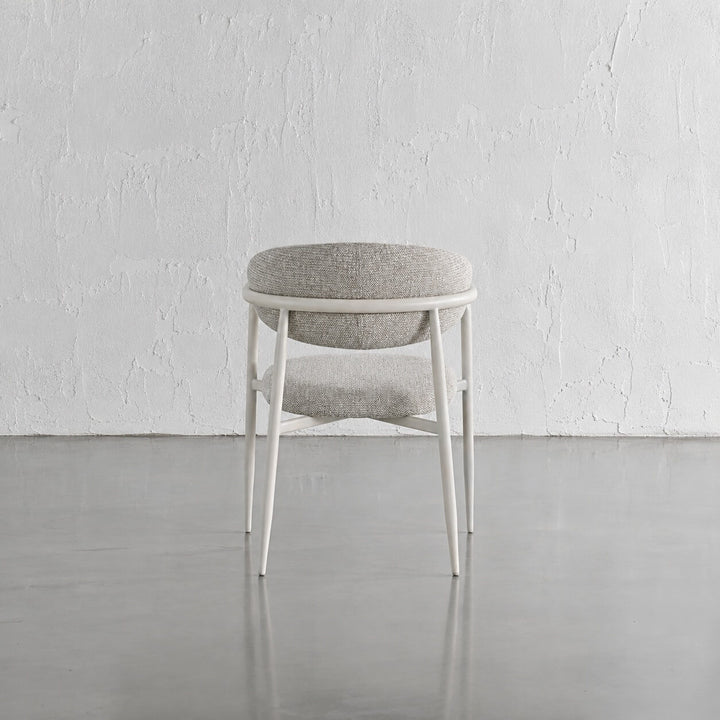 MAUBEC FABRIC DINING CHAIR  |  FLAX ROYALE + WHITE FRAME