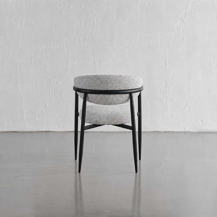 MAUBEC FABRIC DINING CHAIR  |  FOG HAZE + BLACK FRAME