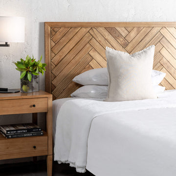 MAXIM PARQUETRY HERRINGBONE BEDHEAD  |  NATURAL