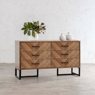 MAXIM HERRINGBONE CHEST OF DRAWERS  |  NATURAL