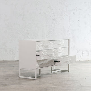 MAXIM HERRINGBONE CHEST OF DRAWERS  |  WHITE