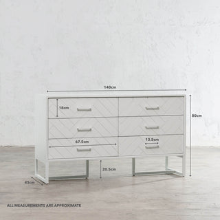 MAXIM HERRINGBONE CHEST OF DRAWERS  |  WHITE