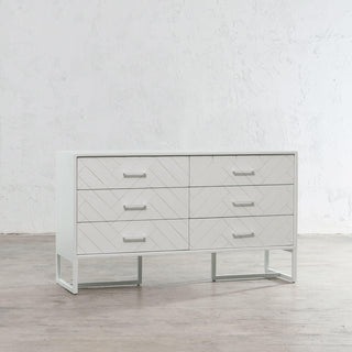 MAXIM HERRINGBONE CHEST OF DRAWERS  |  WHITE
