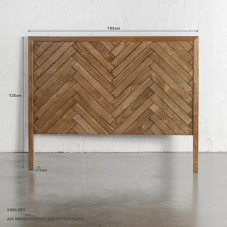 MAXIM PARQUETRY HERRINGBONE BEDHEAD  |  NATURAL | KING MEASUREMENTS