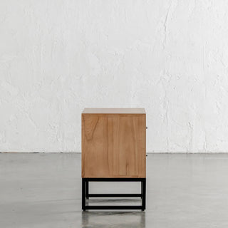 MAXIM PARQUETRY HERRINGBONE BEDSIDE TABLE  | 2 DRAWERS