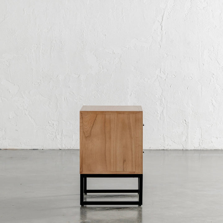 MAXIM PARQUETRY HERRINGBONE BEDSIDE TABLE  | 2 DRAWERS