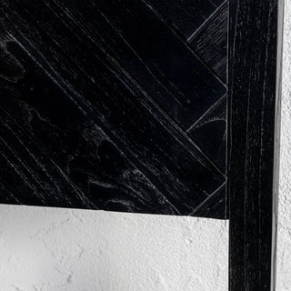 MAXIM PARQUETRY HERRINGBONE BEDHEAD  |  BLACK