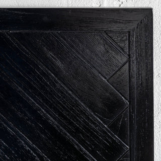 MAXIM PARQUETRY HERRINGBONE BEDHEAD  |  BLACK