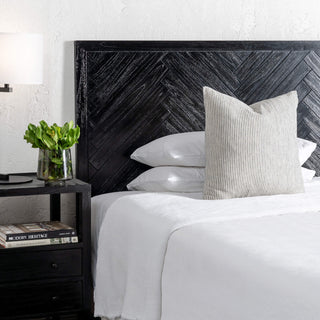 MAXIM PARQUETRY HERRINGBONE BEDHEAD  |  BLACK