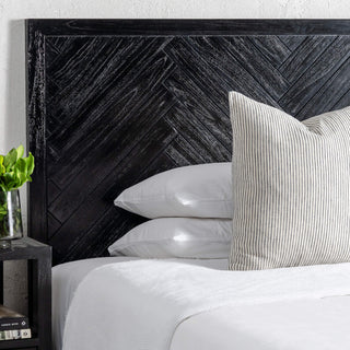 MAXIM PARQUETRY HERRINGBONE BEDHEAD  |  BLACK