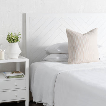 MAXIM PARQUETRY HERRINGBONE BEDHEAD  |  WHITE