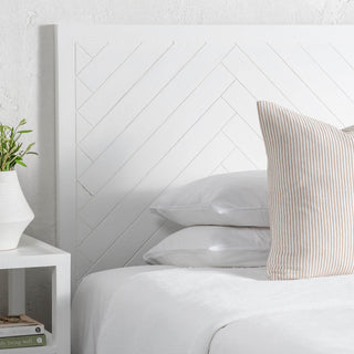 MAXIM PARQUETRY HERRINGBONE BEDHEAD  |  WHITE