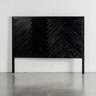 MAXIM PARQUETRY HERRINGBONE BEDHEAD  |  BLACK STANDING