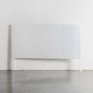 MAXIM PARQUETRY HERRINGBONE BEDHEAD  |  WHITE STANDING