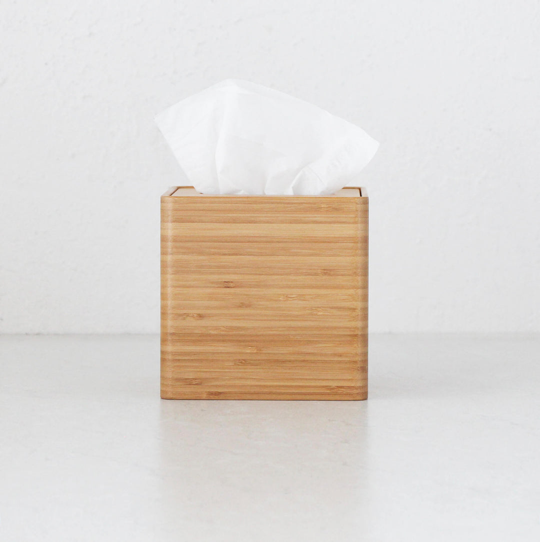 MESA BAMBOO TISSUE BOX COVER  |  SQUARE