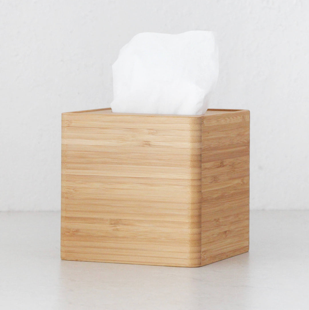 MESA BAMBOO TISSUE BOX COVER  |  SQUARE