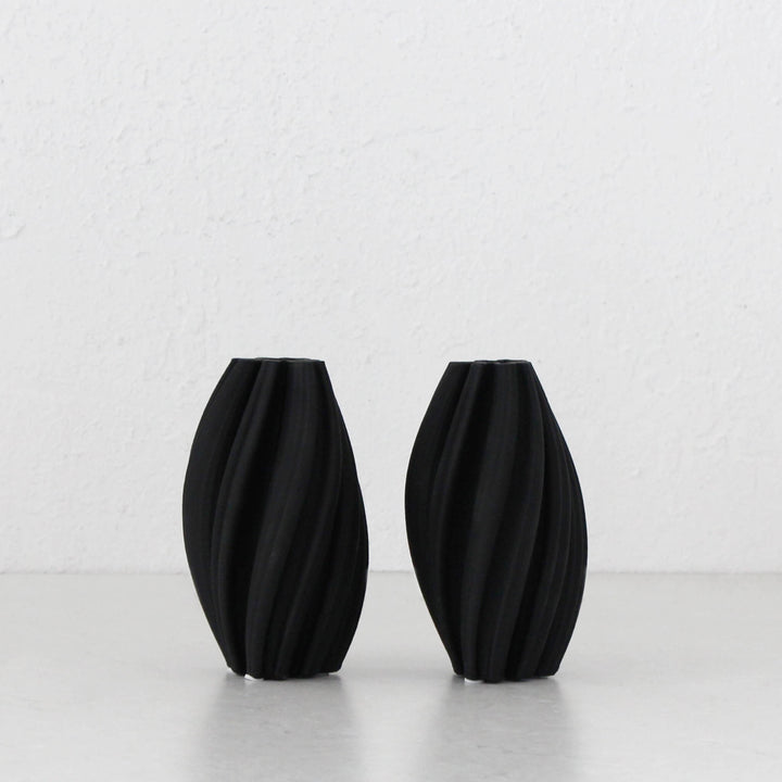 MILA VASE 17CM BUNDLE X2 | MATTE BLACK