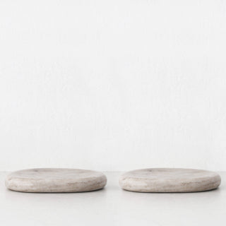 MINERAL SOLID MARBLE DISH BUNDLE X2  |  24CM  |  BEIGE MARBLE
