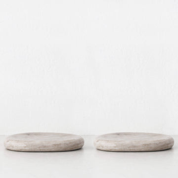 MINERAL SOLID MARBLE DISH BUNDLE X2  |  24CM  |  BEIGE MARBLE