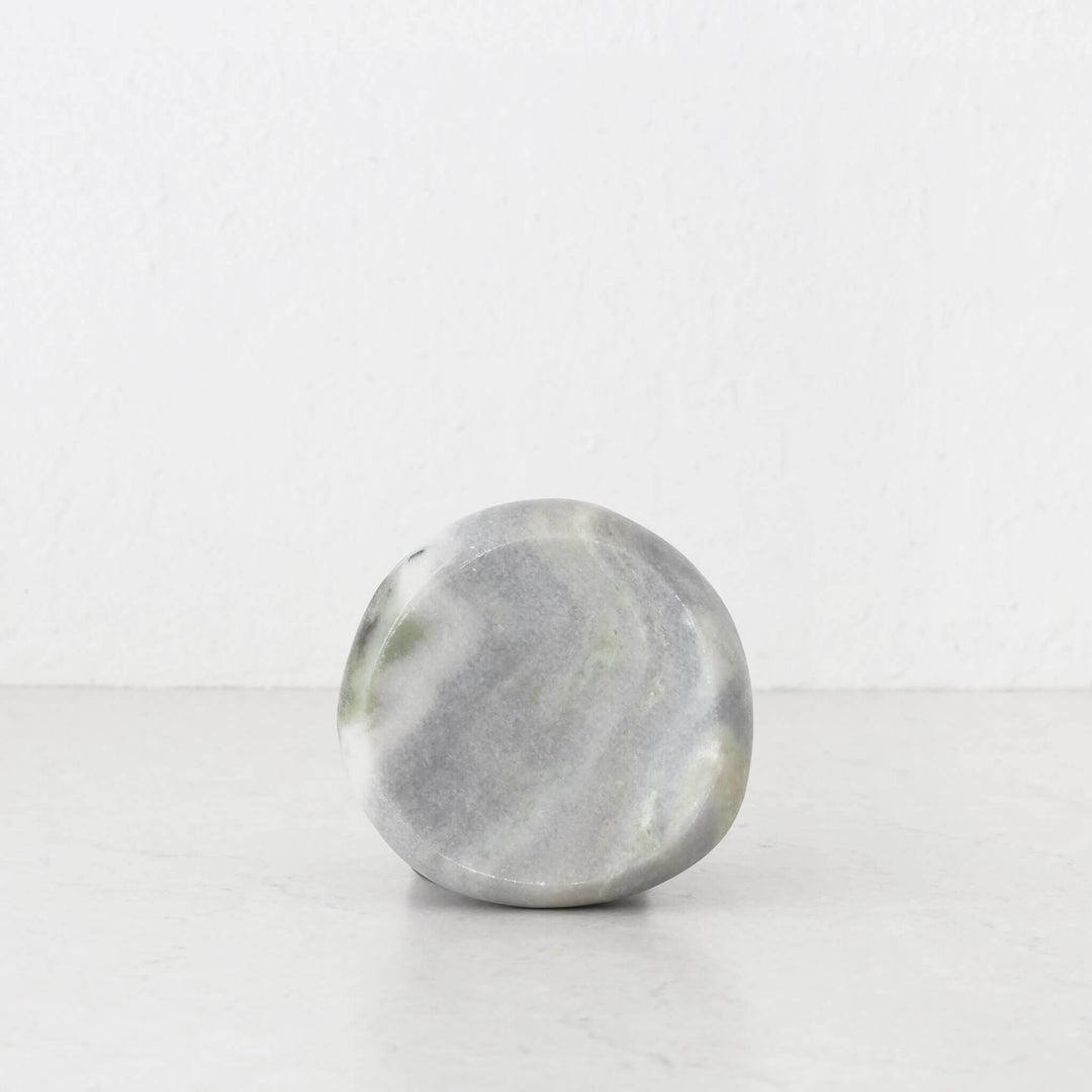 MINERAL SOLID MARBLE CONCAVE DISH  |  13CM  |  GREEN MARBLE