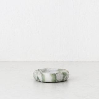 MINERAL SOLID MARBLE CONCAVE DISH  |  13CM  |  GREEN MARBLE