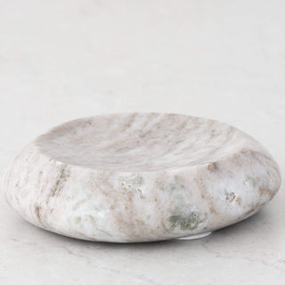 Mineral Solid Marble Concave Dish  |  13Cm |  Beige Marble
