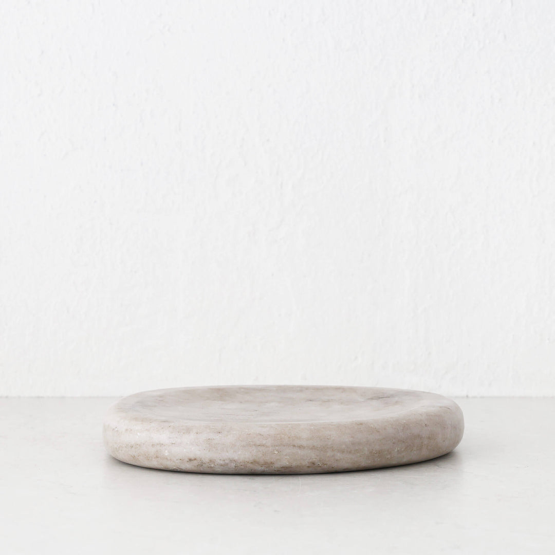 MINERAL SOLID MARBLE DISH  |  24CM  |  BEIGE MARBLE