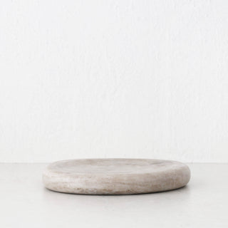 MINERAL SOLID MARBLE DISH  |  24CM  |  BEIGE MARBLE