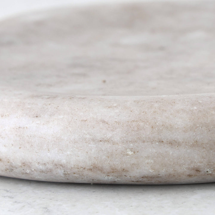 MINERAL SOLID MARBLE DISH  |  24CM  |  BEIGE MARBLE